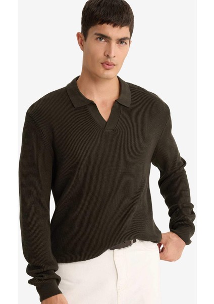 Standart Fit Polo Yaka Triko Kazak E6752AX25WN