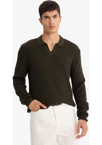 Standart Fit Polo Yaka Triko Kazak E6752AX25WN modelleri