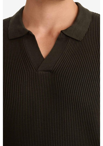 Standart Fit Polo Yaka Triko Kazak E6752AX25WN indirimleri