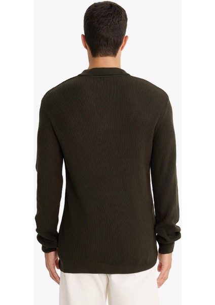 Standart Fit Polo Yaka Triko Kazak E6752AX25WN