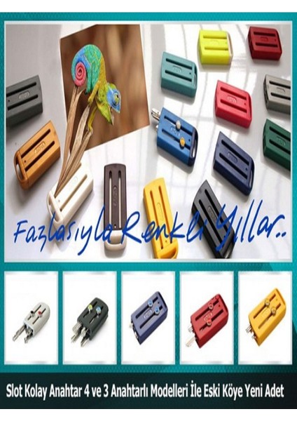 Slot Sarı Anahtarlık Anahtar Kabı 4 adet Boncuklu