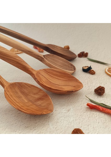 Ahşap Tahta Servis, Sunum Kaşığı - El Yapımı Ceviz, Zeytin Ağacı - 24 cm ve 30 cm fiyatları