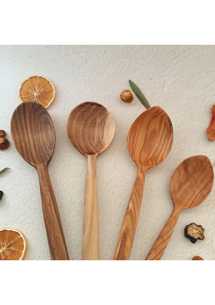 Ahşap Tahta Servis, Sunum Kaşığı - El Yapımı Ceviz, Zeytin Ağacı - 24 cm ve 30 cm modelleri