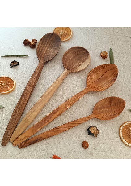 Ahşap Tahta Servis, Sunum Kaşığı - El Yapımı Ceviz, Zeytin Ağacı - 24 cm ve 30 cm indirimleri
