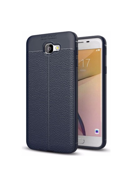 Samsung Galaxy J5 Prime Kılıf Deri Görünümlü Yüksek Kaliteli Premium Silikon Kapak Rcv/niss