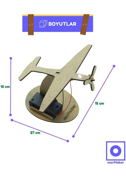 Uçak Masa Lambası Kendin Yap Ahşap Oyuncak Stem-A Eğitim Seti fiyatları