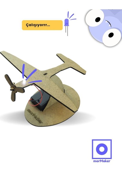 Uçak Masa Lambası Kendin Yap Ahşap Oyuncak Stem-A Eğitim Seti modelleri