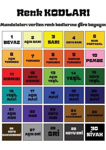 Sayılarla Mandala Süper Boyama Kitabı (100 Tam Sayfa Boyama) modelleri
