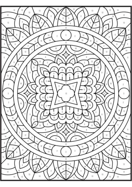 Sayılarla Mandala Süper Boyama Kitabı (100 Tam Sayfa Boyama) indirimleri