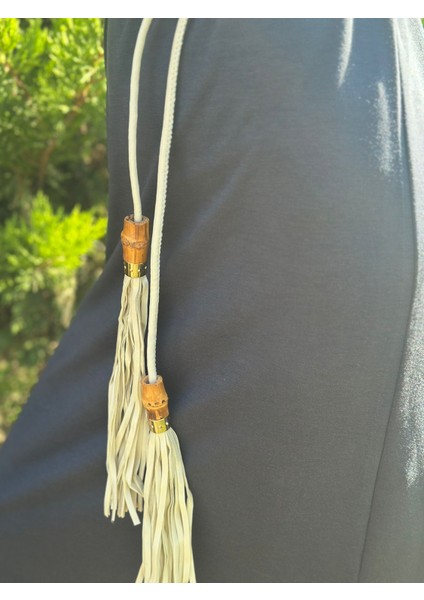 Bambu Uçluderi Püsküllü Kadın Hippi Dolama Kemer 240 cm fiyatları