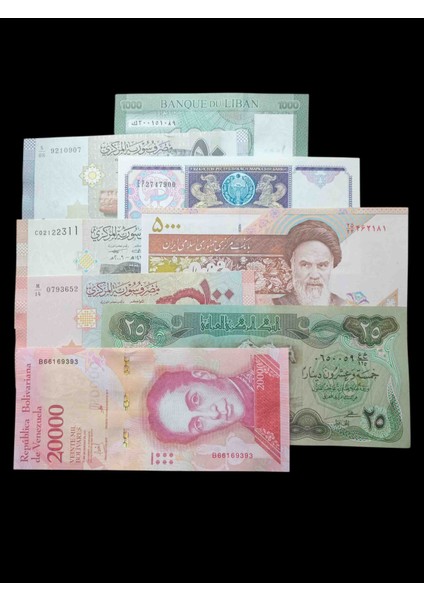 Koleksiyon 99 Yabancı Kağıt Para 8 Adet Koleksiyon Başlangıç Setleri Eski Para.