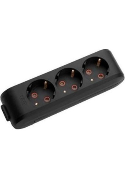 Multilet Üçlü Topraklı Priz Klemensli Siyah