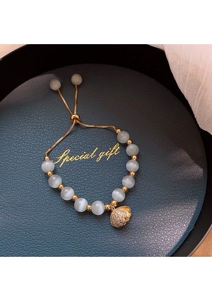 Incili Istiridye Tasarın Gold Renk Selenit Doğaltaş Kadın Bileklik fiyatları