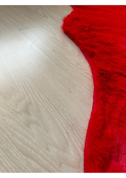 Tavşan Tüyü Süet Tabanlı Peluş Post Kırmızı Renk Ultra Yumuşak Post Puffy Yıkanabilir Halı fırsatları