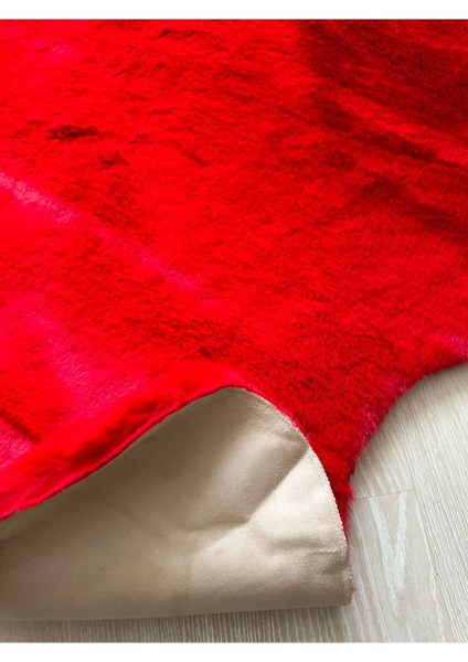 Tavşan Tüyü Süet Tabanlı Peluş Post Kırmızı Renk Ultra Yumuşak Post Puffy Yıkanabilir Halı indirimleri