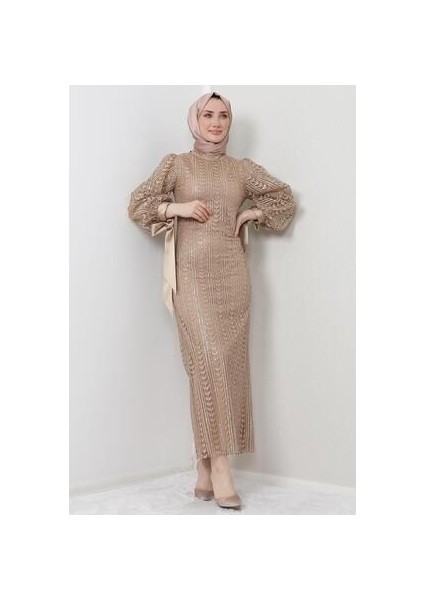 Inci Tesettür Abiye Gold