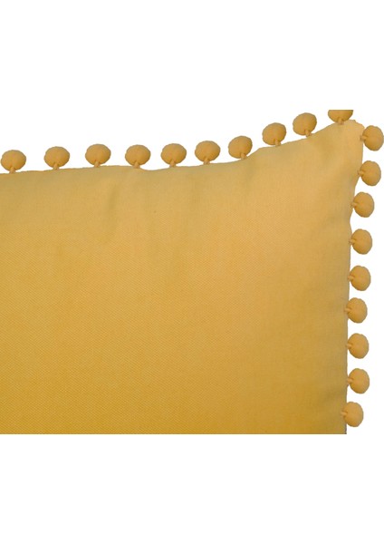 2'li Kadife Dokulu Ponponlu Kırlent Kılıfı Sarı fiyatları
