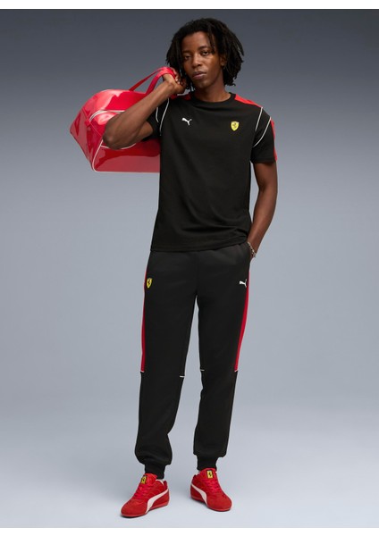 63276501 Ferrari Mt7 Track Pants Pu Siyah Lastikli Bel Regular Fit Düz Erkek Eşofman Altı