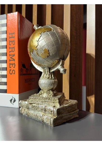 Masaüstü Kitaplı Minimal Dünya Aksesuar Obje