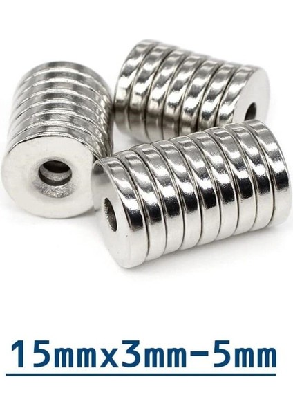 2 Adet 15X3 mm Havşa Delikli Çok Güçlü Neodyum Mıknatıs Magnet indirimleri