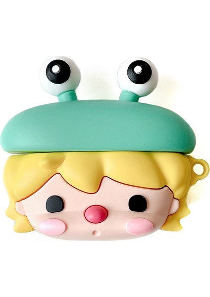 Apple Airpods Için 3 Sevimli Kurbağa Tasarım Kulaklık Silikon Kılıf Kanca ile Şarj Kutusu Koruyucu Kapak (Yurt Dışından)