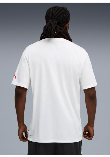 63289101 Hoopaverse Tee 3 Puma Whit Beyaz Yuvarlak Yaka Regular Fit Baskılı Erkek T-Shirt modelleri