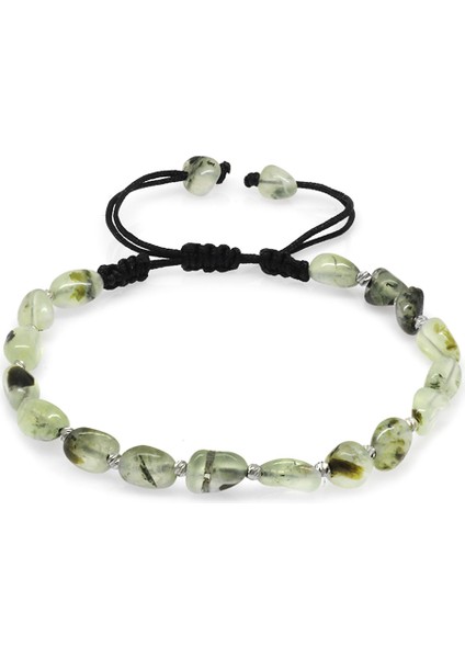 Makrome Örgülü Naturel Kesim Prinayt Doğaltaş Erkek Bileklik