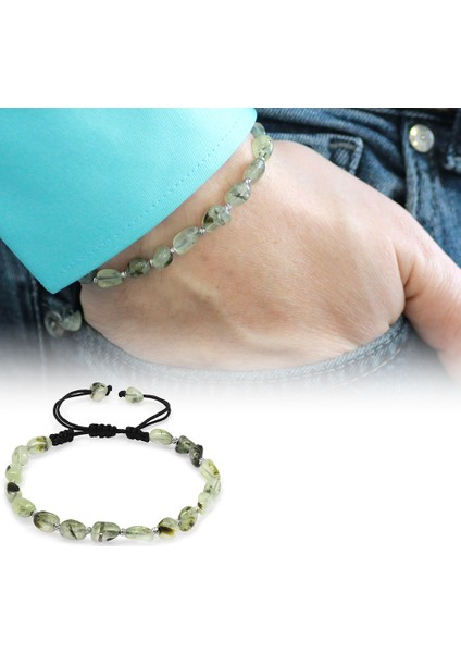 Makrome Örgülü Naturel Kesim Prinayt Doğaltaş Erkek Bileklik fiyatları