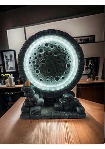 Dolunay Gece Lambalı Masa Üstü Ay Dekoratif Obje Biblo