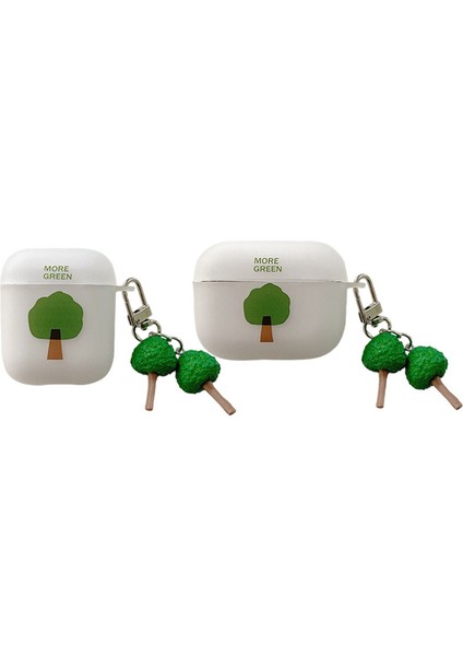 Ağaç Desenli Kulaklık Kılıfı Apple Airpods Pro, Ağaç Kolye ile Mat Parmak Izi Önleyici Yumuşak Tpu Koruyucu Kapak (Yurt Dışından)