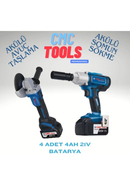 Cmc 10 mm Akülü Somun Sıkma - Cmc Akülü Avuç Taşlama Set