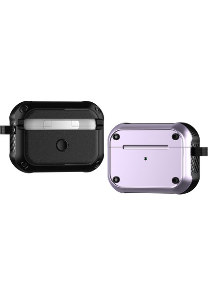 Apple Airpods Pro 2 Için Anti-Damla Kulaklık Kutusu Çift Renkli Pc + Tpu Karabina ile Koruyucu Kulaklık Kapağı-Mor (Yurt Dışından)