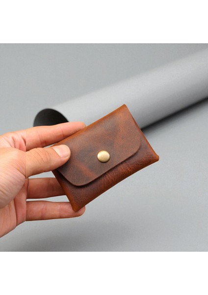 Hakiki Deri Kartlık Cüzdan, Minimal, El Yapımı, Çıtçıtlı Dikişsiz Tasarım Kartlık Taba modelleri