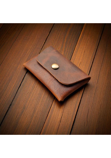 Hakiki Deri Kartlık Cüzdan, Minimal, El Yapımı, Çıtçıtlı Dikişsiz Tasarım Kartlık Taba indirimleri