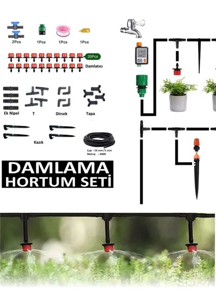 Deliksiz Düz Damla Sulama Sistemi ve Parçaları Bahçe Ağaç Fidan Sebze Damlama Hortumu Borusu fırsatları