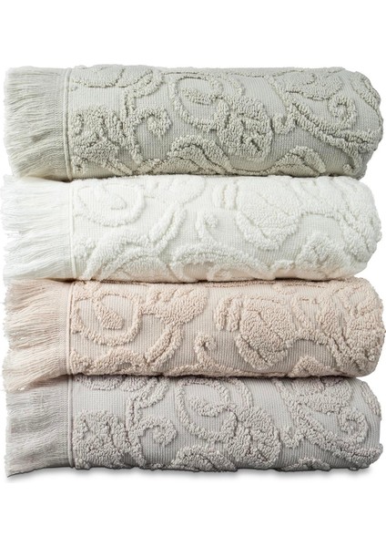 Roja %100 Pamuk 50*90 4'Lü Yüz Havlusu - Asorti