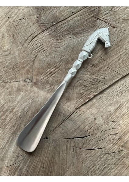 Gümüş Renk Ayakkabı Çekeceği Pirinç Ayakkabı Çekecek Kerata 28CM