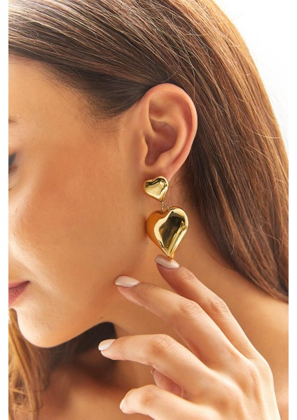 Kadın Çelik Kalp Sallantılı Küpe modelleri