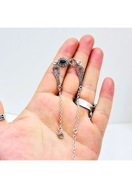 Damla Model Oltu Taşı Işçilikli 925 Ayar Gümüş Bileklik fırsatları