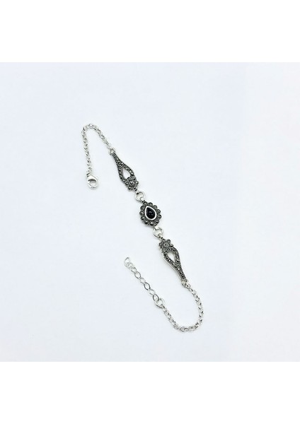 Papatya Damla Model Oltu Taşı Işçilikli 925 Ayar Gümüş Bileklik fiyatları