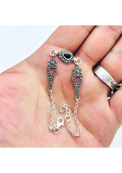 Papatya Damla Model Oltu Taşı Işçilikli 925 Ayar Gümüş Bileklik fırsatları