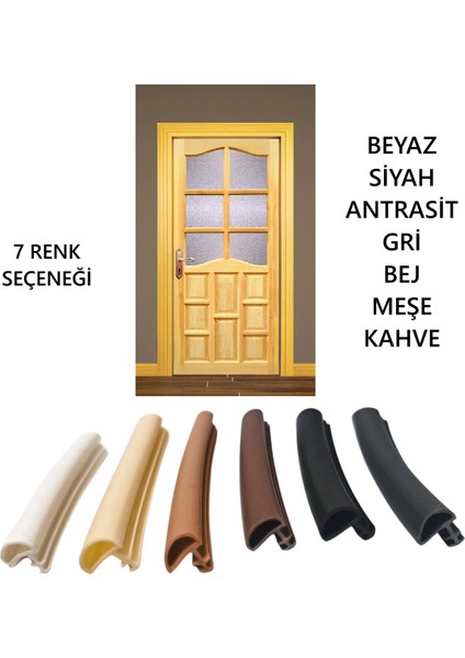 Ahşap Kapı Fitili 5 Metre Beyaz, Krem, Meşe, Kahve, Siyah, Gri ve Ant. Gri Renk Amerikan Kapı Fitil modelleri