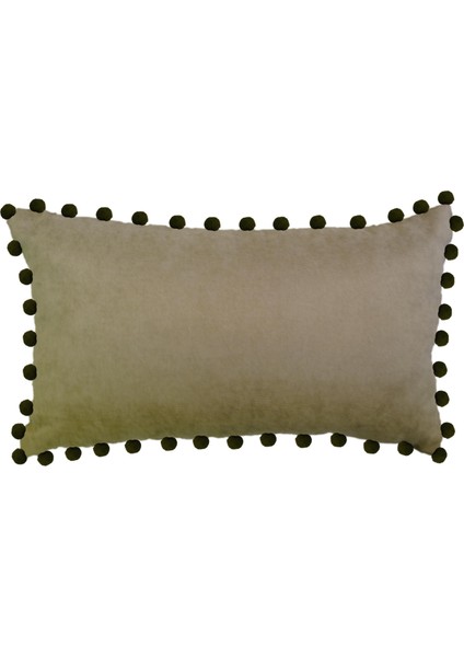 2'li Kadife Dokulu Ponponlu Kırlent Kılıfı Haki fiyatları