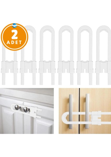 Montajsız 2 Adet Raylı Dolap Kilidi Çocuk Bebek Güvenliği Emniyet Kilidi Çocuk Bebek Güvenlik