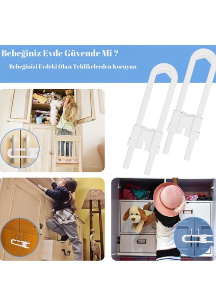 Montajsız 2 Adet Raylı Dolap Kilidi Çocuk Bebek Güvenliği Emniyet Kilidi Çocuk Bebek Güvenlik modelleri