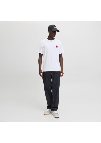 Erkek Gögüs Minimal Logo Baskili Tisört - Brandy