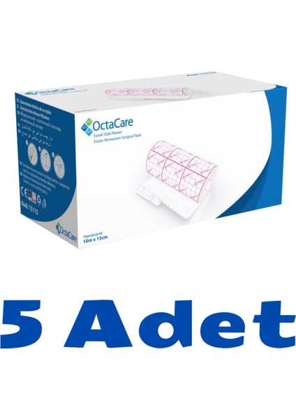 Kateter Kanül Sabitlemesi Için Octamed Esnek Tıbbi Plaster Fix 10 M x 15 cm 5 Adet