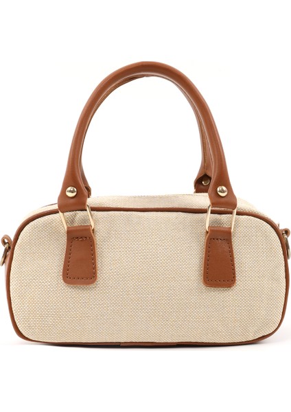 Hasır / Taba SHK207 Suni Deri Charm Detaylı Fermuarlı Ayarlanabilir Askılı El, Kol ve Omuz Çantası modelleri