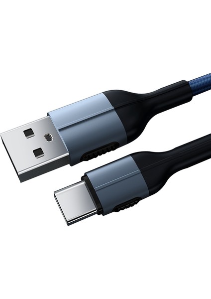 iPhone 15 Serisi Için 1m Pd 20W Usb-A'dan Type-C'ye Hızlı Şarj ve Veri Aktarımı Için Örgülü Kablo-Mavi (Yurt Dışından)