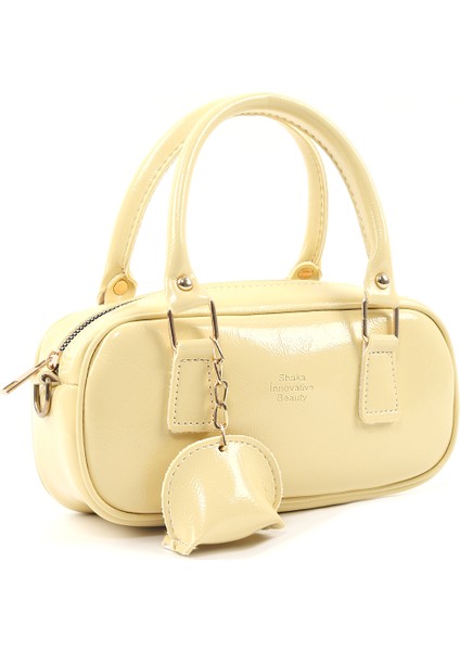 Sarı SHK207 Suni Deri Charm Detaylı Fermuarlı Ayarlanabilir Askılı El, Kol ve Omuz Çantası U:14 E:24 G:8 cm fiyatları